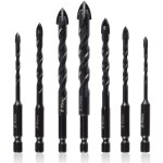 7pcs forets hlicodaux en carbure de tungstne 3 - 12mm forets  maonnerie en tige hexagonale 1 / 4 ...