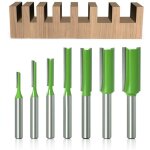 7pcs fraise droite � queue de 6 mm, fraise droite defonceuse, pour bois carbure de tungst�ne outil de ...