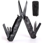 8 en 1 couteau multifonction avec gaine en nylon, scateur pliable pour camping, pche et bricolage