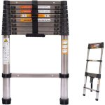 8. 5ft chelle tlescopique extensible 2, 6 m, robuste en acier inoxydable, systme de fermeture souple, ...