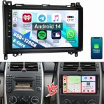 8 c?urs autoradio android 14 pour mercedes w169 w639 vito viano w906 sprinter 6 + 128g