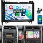 8 c?urs autoradio android 14 pour mercedes w169 w639 vito viano w906 sprinter 6 + 128g cam