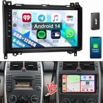 8 c?urs autoradio android 14 pour mercedes w169 w639 vito viano w906 sprinter 6 + 128g dab