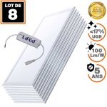 8 dalles led premium ultra slim 120x30 40w blanc froid 6000k