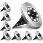 8 pack lampe solaire extrieur, lumire solaire pour jardin au sol, tanche ip65 clairage 8 leds blanc ...