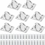 Memkey - 8 pcs plaque oeillet acier inoxydable, plaque � oeillet fixation pour voile d'ombrage plaque ...