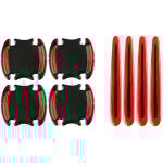 8 pcs (rouge) protection anti - rayures pour poign�e de porte voiture, film autocollant poign�e porti�re ...