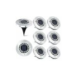 8 pices 16 led lampe solaire extrieur, spot solaire jardin encastrable lumire ip65 etanche lampadaire ...