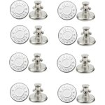 8 piecs bouton de jeans, boutons de jeans, bouton rtractable jean, 17mm boutons instantans dtachables, ...