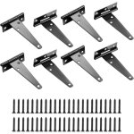 8 pices charnire en t de porte, 4 pouces charnire de portail de jardin, charnires pliantes en acier ...