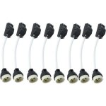 8 pices douilles en cramique gu10 avec connecteur de cble 2a 250v support de lampe gu10 adaptateur ...