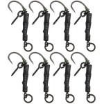 8 pi�ces hame�ons sans ardillon ronnie rigs pour la p�che de la carpe, accessoires noir taille 8