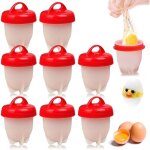 8 pi�ces oeufs pocheuse silicone, silicone oeuf cooker, antiadh�sif pocheuse rapide