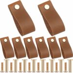 8 pices poigne en cuir, poignes de tiroir, poigne de tiroir de commode de garde - robe de bouton, ...