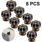 8 pices rondes en cramique citrouille armoire et meubles boutons tire chrome fini base tiroir poignes ...