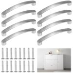 8 poign�es de porte de placard, poign�es de meubles avec entraxe de 96 mm, poign�es de placard argent�es ...