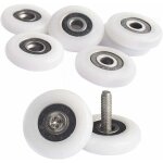 [jamais utilis�] lot de 8 poulies de douche pour porte de douche - roulettes de 25 mm - rouilles de cabine ...