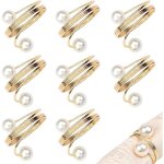 8 ronds de serviette de banquet en or avec boutons de serviette en perles pour no�l, mariages, d�ners ...