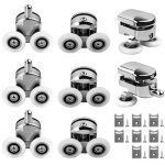 8 roulettes de porte de douche, � 23 mm, pour portes coulissantes, roulettes de rechange pour parois ...