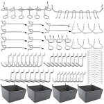 ?80 pi�ces?porte - outils de crochets pour panneaux perfor�s avec bacs, verrous � chevilles, pour organiser ...