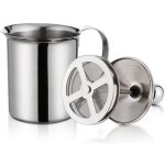 (800ml)mousseur � lait manuel inox, 400 / 800ml mousseur � lait double maille mousse m�langeur pour caf� ...