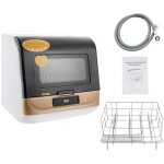 800w mini lave - vaisselle 5l lave - vaisselle tablette 6 programmes de lavage portable
