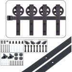 8ft / 244cm systeme porte coulissante, quincailleri kit de rail pour porte double coulissante, ensemble ...