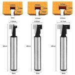 8mm fraise en rainure en t, routeur � rainure en t forme routeur bits, 3pcs (7. 93 / 9. 52 / 12. 7mm) ...