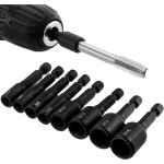 8pcs adaptateur de douille de taraud � vis 1 / 4inch � tige hexagonale machine � tarauder carr� pilote ...