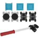 8pcs kit de deplace meuble lourd sans effort, roulettes pour meubles avec 1 tige de levage et 4 roulettes ...