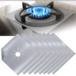 8pcs plaque de cuisson � gaz protection en t�flon argent plaque cuisson gaz protection gaziniere gaz ...