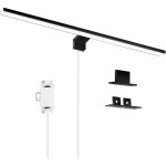 8w led lampe de miroir salle de bain noire 60cm 680lm, applique armoire de toilette 6000k blanc froid, ...