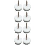 Cyclingcolors - 8x patin vis blanc avec feutrine grise pour chaise table meuble � visser protection parquel ...