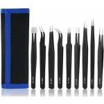 9 pices pince de precision, anti - statique pince brucelle esd de prcision entretien outils kit, pour ...