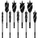 9 pi�ces professionnel foret � bois professionnel m�che � tari�re m�ches h�lico�dale set pour le travail ...