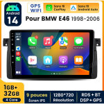 9 pouces carplay autoradio pour bmw e46 1998 - 2006 android 32gb junsun