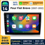 9 pouces carplay autoradio pour fiat bravo 2007 - 2012 android 2 + 64gb junsun