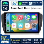 9 pouces carplay autoradio pour seat ibiza 2009 - 2013 android 6 + 128gb junsun