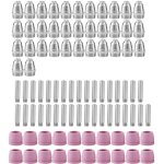 90 pi�ces / jeu de coupe - plasma, chalumeau de coupe, �lectrode, buses, accessoires, kit de buses d'�lectrode ...