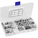 93 pi�ces insert filet� 1 bote m3, m4, m5, m6, m8, m10 304 en acier inoxydable aveugle rivet �crou ensemble ...