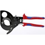 Knipex - 95 31 280 coupe - c�bles � cliquet avec poign�es multimati�res noire laqu�e 280 mm