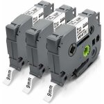 9mm compatible pour brother tze - 221 tze221 tz - 221 tze 9mm noir sur blanc lamin� pour brother pt - ...