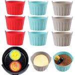 9pcs silicone air fryer accessoires, plat pour friteuse sans huile, mafin coupe, moule pour g�teau au ...
