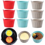 9pcs silicone air fryer accessoires, plat pour friteuse sans huile, mafin coupe, moule pour g�teau au ...
