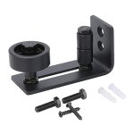 Rail de porte coulissante robuste pour portes de grange, bute en acier au carbone noir 8 en 1, conception ...