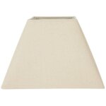 Abat - jour - carr� - beige - tissu - culot e27 - base 27 cm