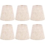 Abat - jour clip sur ampoule lot de 6 pour ampoules cand�labres, en tissu baril applique murale lustre ...