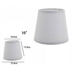 Abat - jour cylindrique conique de remplacement pour lampe et applique en tissu tnt - 10  - gris
