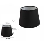 Abat - jour cylindrique conique de remplacement pour lampe et applique en tissu tnt - 12  - noir
