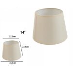 Abat - jour cylindrique conique de remplacement pour lampe et applique en tissu tnt - 14  - beige